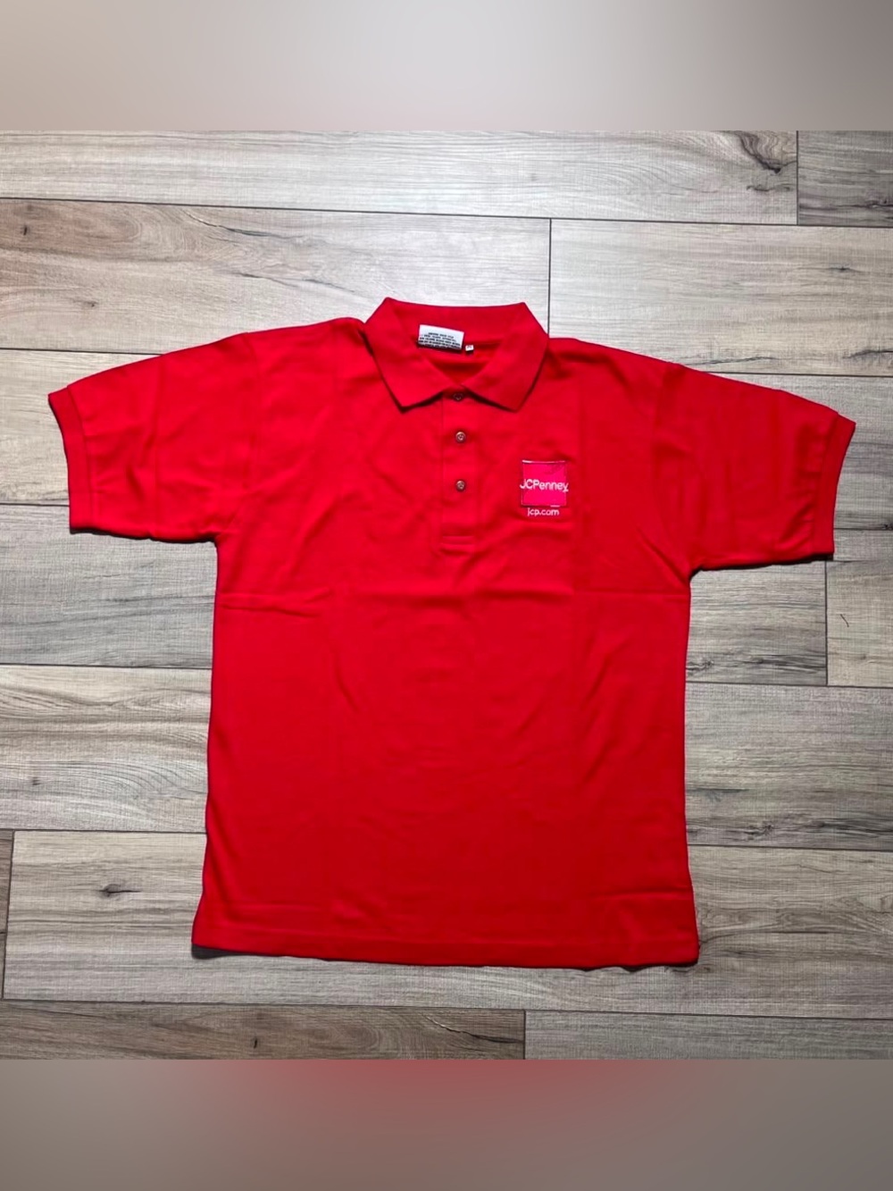 JCPenney‎ Mens Employee Uniform Short Sleeve Polo Shirt Size Medium Red